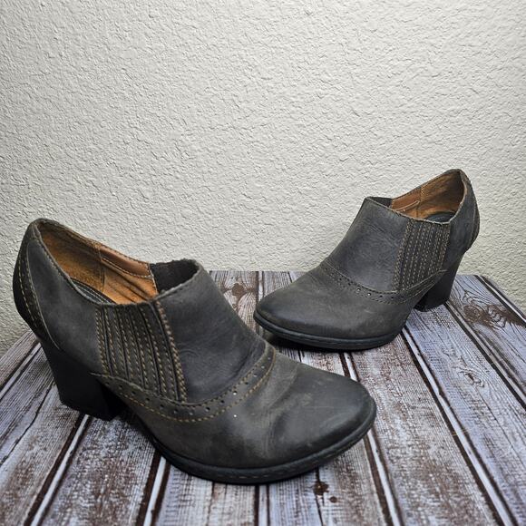 BOC born Womens Boot Size 10 Brown Leather Block Heel y2k chunky shootie Bootie - Picture 1 of 8